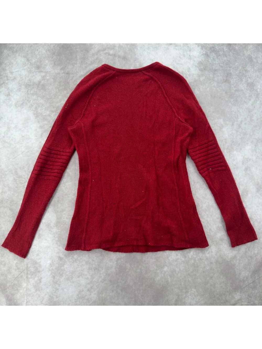 Autumn Cashmere Red 100% Pure Cashmere Crewneck Long Sleeve Sweater Small Y2K